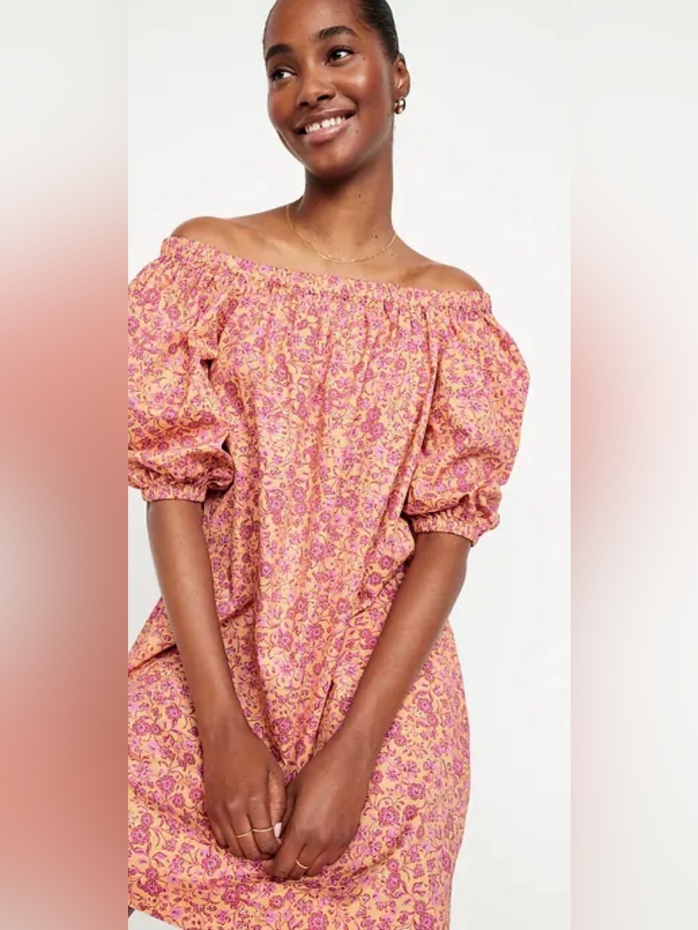 Old Navy Floral Mini Swing Dress Black Multi Floral Size Large NWT